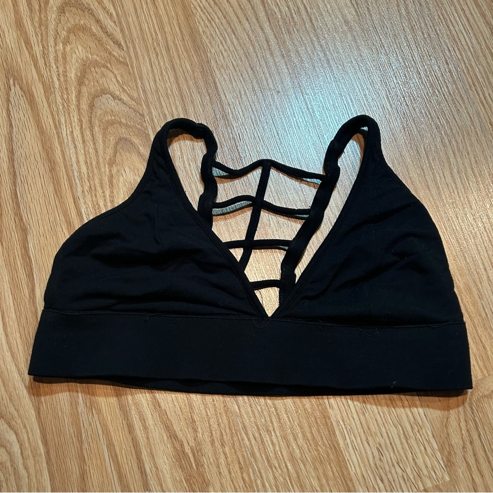 Tart black strapped banded bralette XS